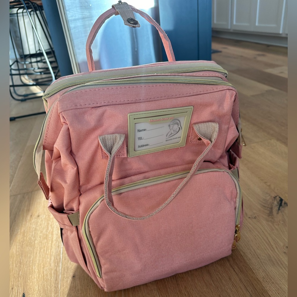 Like new pink baby girl diaper bag